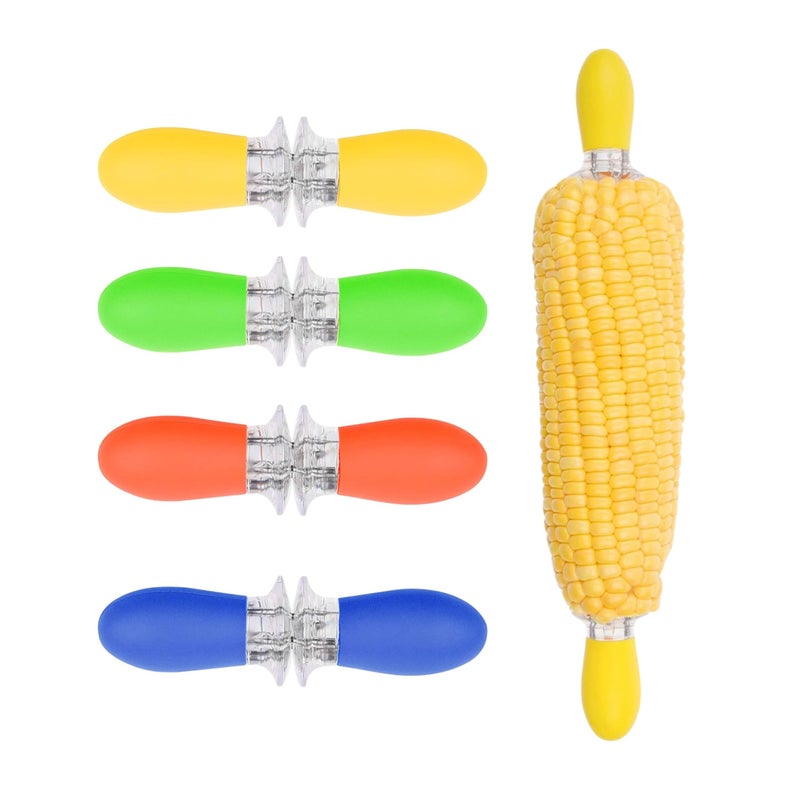 Kare Kind 8 Pcs Corn Holders, Stainless Steel Corn Cob Holders Corn on The Cob Holders Skewers - Twin Pin Sweetcorn Holders, Interlocking Design Corn Skewers Forks for Home Cooking BBQ -Kitchen Gadgets - Image 1